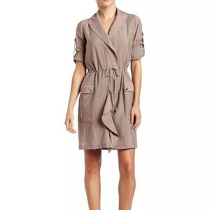 BCBGMaxAzria Tan 3/4 Sleeve Utility Dress Size S